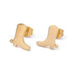 304 серьги-гвоздики в форме ботинка из нержавеющей стали для мужчин и женщин, золотые, 9.5x10 мм, штифты : 0.8 мм