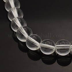 Synthétiques perles de cristal brins, ronde, clair, 6mm, Trou: 1mm, Environ 65 pcs/chapelet, 15.7 pouce