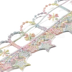 Ruban de dentelle en polyester étoile couleur arc-en-ciel 15 yards, bordure en dentelle étoile plate, pour accessoires de vêtement, colorées, 1-1/2 pouce (39 mm)