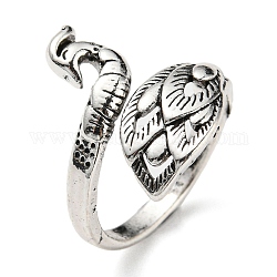 Polsino aperto in lega, anello per maglia anello all'uncinetto, portafilo guidafilo da donna, argento antico, pavone, diametro interno: 1.9 cm