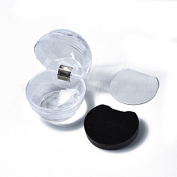 Прозрачные пластиковые кольца, ювелирный дисплей свадебная упаковка ящик для хранения организатор, чёрные, 5.2x4.9 см