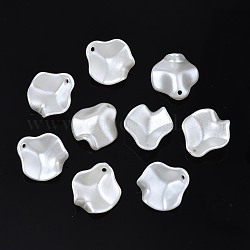 ABS Plastic Imitation Pearl Pendants, Twist, Creamy White, 15.5x15x6mm, Hole: 1.2mm, about 1950pcs/500g