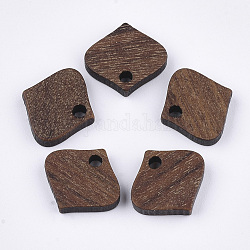 Charms in legno di noce, sella marrone, 11.5x12x2.5~3mm, Foro: 1.6 mm