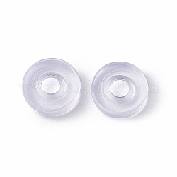 Clip in silicone su cuscinetti per orecchini, ciambella, chiaro, 6.5x2mm, Foro: 2 mm