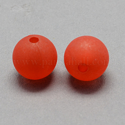 Granos de la bola de acrílico transparente, estilo esmerilado, redondo, rojo, 12mm, agujero: 2 mm, aproximamente 520 unidades / 500 g