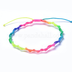 Cordón trenzado de hilo de nylon ajustable, cuerda de la suerte, colorido, 2-1/4 pulgada (5.8 cm)