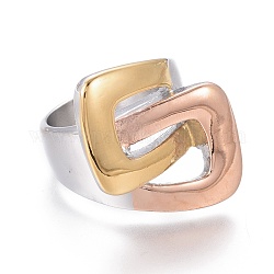 304 anelli in acciaio inox, color acciaio inox e oro e oro rosa, formato 6~9, 16~19mm