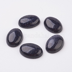 Synthetic Blue Goldstone Flat Back Cabochons, Oval, 25x18x7~7.5mm