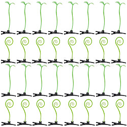 CRASPIRE 32Pcs 2 Style Bean Sprout Plastic Alligator Hair Clips, Green Pea Cute Flower Grass Hair Clips Decoration for Girls, Mixed Shapes, 71~78mm, 16pcs/style