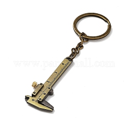 Schlüsselanhänger mit Anhänger aus Legierung mit Messschieber, mit Eisen-Schlüsselanhänger, Antik Bronze, 10.6 cm
