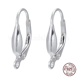 Серьги-кольца из серебра, с петлей, серебряные, 17x10x3.5 мм, отверстие : 1 мм, штифты : 1.5 мм