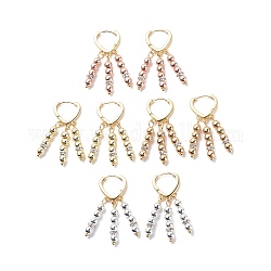 Boucles d'oreilles créoles pendantes à pampilles en perles d'hématite synthétique, bijoux en laiton plaqué or pour femme, couleur mixte, 37.5mm, pin: 0.8 mm