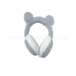 Шерстяная детская регулируемая повязка на голову, зимние наушники на открытом воздухе с медвежьими ушками, серые, 110 мм