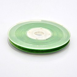 Polyester Samtband für Geschenkverpackung und Festivaldekoration, lime green, 1/4 Zoll (7 mm), etwa 70 yards / Rolle (64 m / Rolle)