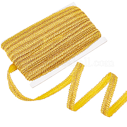 Polyester Ripsband, Bekleidungszubehör, golden, 5/8 Zoll (15 mm), 18m / Karte