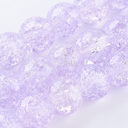 Brins de perle en verre à deux tons, ronde, lilas, 8~8.5mm, Trou: 1mm, Environ 50~52 pcs/chapelet, 14.9 pouce ~ 15.7 pouces (38~40 cm)