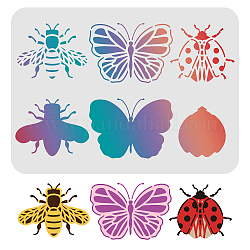 FINGERINSPIRE Layered Animals Stencils Template 29.7x21cm Plastic Butterfly Drawing Painting Stencils Ladybug Bee Pattern Stencils Reusable Stencils for Painting on Wood, Floor, Wall and Tile