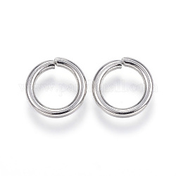 304 anelli di salto in acciaio inox, anelli di salto aperti, colore acciaio inossidabile, 13 gauge, 10x1.8mm, diametro interno: 6.4mm