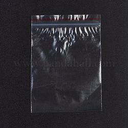 プラスチックジップロックバッグ  再封可能な包装袋  トップシール  セルフシールバッグ  長方形  レッド  10x7cm  片側の厚さ：1.1ミル（0.028mm）