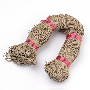 Cordón de algodón encerado, bronceado, 1.5mm, aproximadamente 360 yarda / paquete (330 m / paquete)