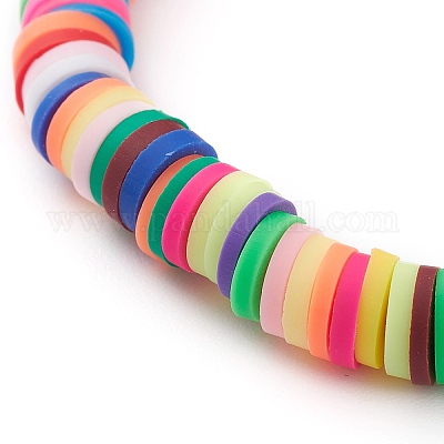 Set Di Bracciali Elastici Con Perline Heishi In Argilla Polimerica Braccialetti Impilabili Con Perline Acriliche A Forma Di Cuore Per Donna Ragazza Colore Misto
