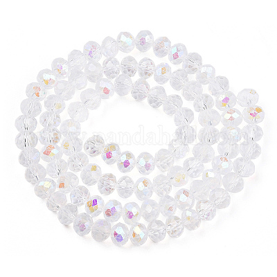 Chapelets de perles en verre électroplaqué&nbsp;EGLA-A034-T6mm-B33-1