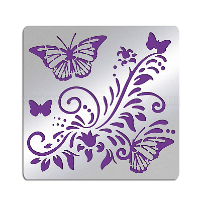 Wholesale FINGERINSPIRE Butterfly Metal Stencils 16 cm Square Scrapbooking  Drawing Stencils Stainless Steel Flowers Pattern Painting Stencils for  Crafting 