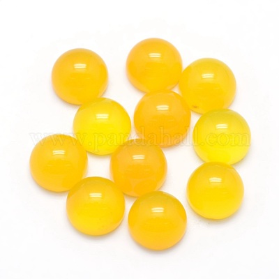 Natürliche gelbe Achat Cabochons&nbsp;G-P393-R17-10MM-1