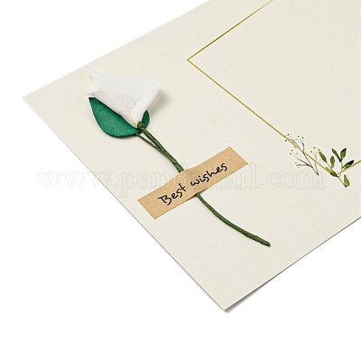 4 Set Dankesgrußkarten aus Trockenblumenpapier&nbsp;AJEW-DJ0002-13C-1