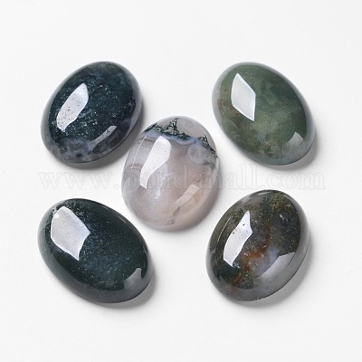 Cabochons en agate de mousse naturelle&nbsp;X-G-F296-09-18x25mm-1