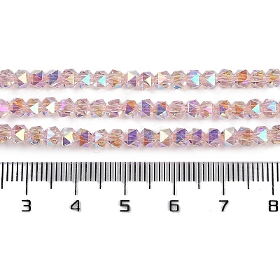 Chapelets de perles en verre électroplaqué&nbsp;GLAA-Q105-02C-1