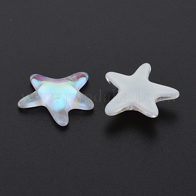 Durchscheinende Cabochons aus galvanisiertem Glas&nbsp;EGLA-T026-004-1