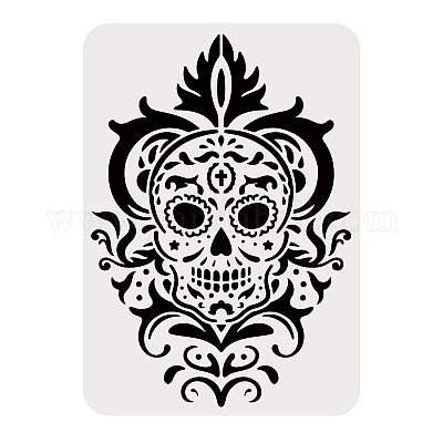 Stencil Airbrush Drawing Skull Art PNG - Free Download