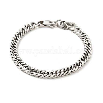 201 Stainless Steel Cuban Link Chains Bracelet for Men Women BJEW-H550-03A-P-1