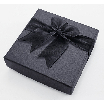 バレンタインデーボックス  厚紙箱  正方形  ブラック  80x50x25mm CBOX-E011-01A-1
