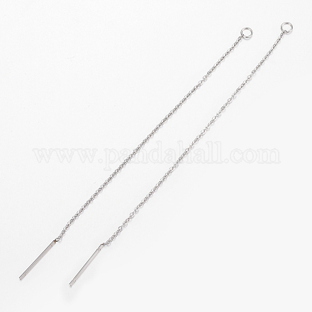 Accessoires de clous d'oreilles avec chaîne en 304 acier inoxydable X-STAS-H434-58P-1