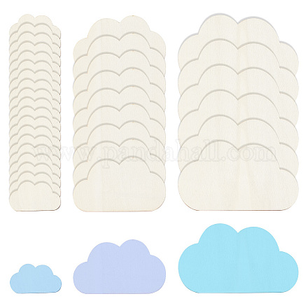 OLYCRAFT 36pcs 3 Sizes Unfinished Wood Slices Cloud Shape Wooden Pieces Unfinished Blank Slices Natural Wood Cutouts for DIY Project Painting Drawing Home Party Decoration Crafts WOOD-OC0002-67-1
