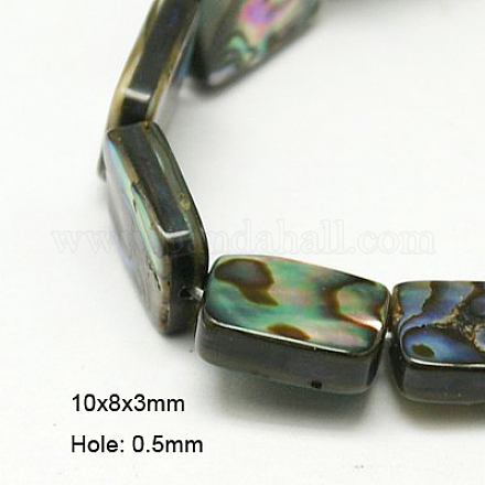 Chapelets de perles en coquille d'ormeau/de Paua SSHEL-G003-9-8x10x3mm-1
