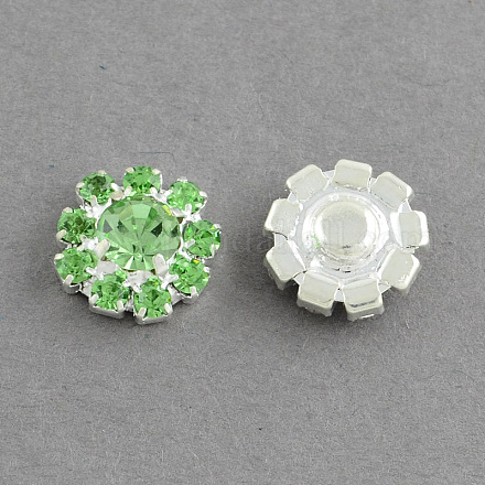 Shining Garment Accessories Flower Brass Grade A Rhinestone Findings Cabochons RB-S022-01E-1