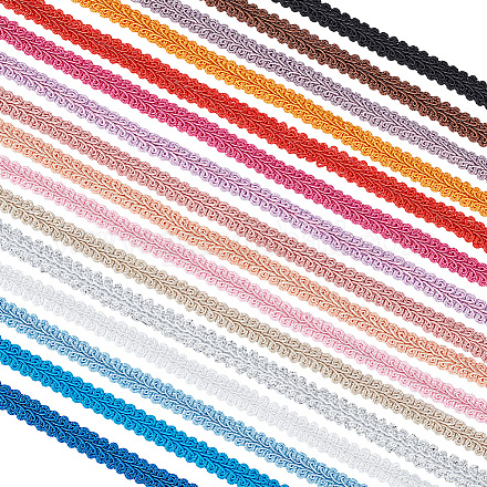 Pandahall elite 32m 16 couleurs polyester mille-pattes tresse dentelle OCOR-PH0002-23-1