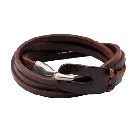 Imitation Leather Two Loops Wrap Bracelets BJEW-N0011-033A-1