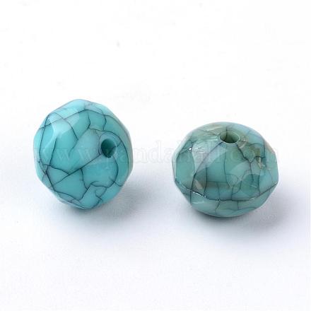 Perles en acrylique imitation turquoise MACR-S267-4669-1