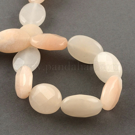 Natural Pink Aventurine Faceted Oval Bead Strands G-S197-09-1