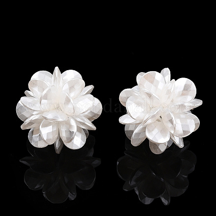 Abalorios hechos a mano de plástico imitación perla tejida perlas FIND-N050-19-01-1