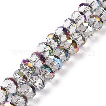 Transparentes perles de verre de galvanoplastie brins GLAA-F122-04G-1