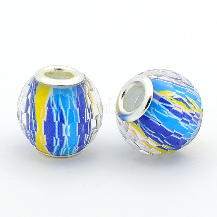 Faceted Large Hole Rondelle Resin European Beads RPDL-L003-043-1