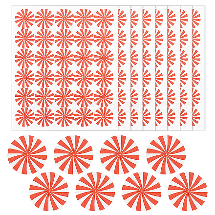 Olycraft 2400 pieza/80 hojas de pegatinas de vórtice mini pegatinas de patrón de vórtice de 12.5x12.5.[118] in pequeñas pegatinas de vórtice rojas impermeables autoadhesivas para el aula decoración de la pared de la habitación del hogar DIY-WH0423-007-1
