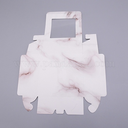 Cajas de joyería de cartón de papel de patrón de mármol X-CON-WH0039-08-1