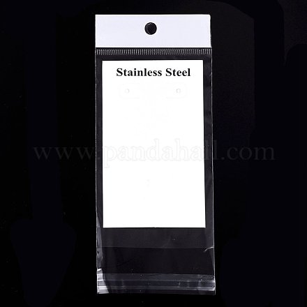 長方形セロファンバッグ  イヤリング表示カード付き  ホワイト  18x7.5cm  一方的な厚さ：0.03mm  インナー対策：12x7.5のCM  ディスプレイカード：11x6.5x0.045cm OPC-H003-03-1