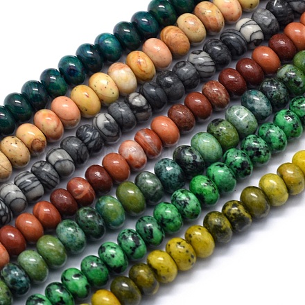 Natural & Synthetic Gemstone Beads Strands G-E507-M-6mm-1